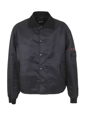 RAF SIMONS Long Sleeved Polo Bomber with Graphic Print