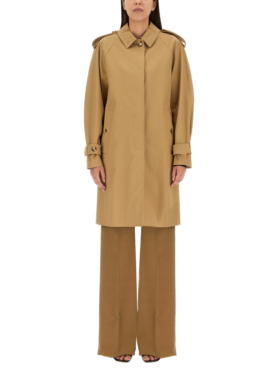 MAX MARA SPORTMAX Classic Regular Fit Trench Jacket with Buttons