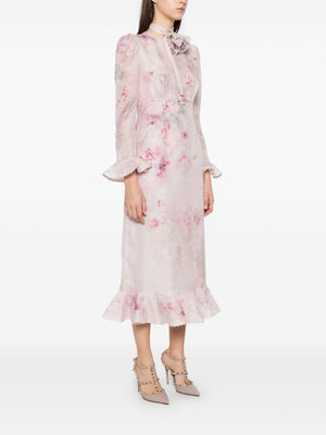 ZIMMERMANN Mini Dress with Floral Detail and Bow