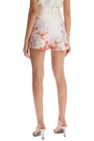 ZIMMERMANN Floral Silk and Cotton Mini Shorts