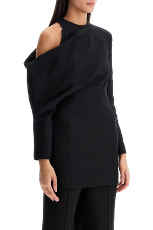 KHAITE Asymmetric Mini Top with Draped Sleeve