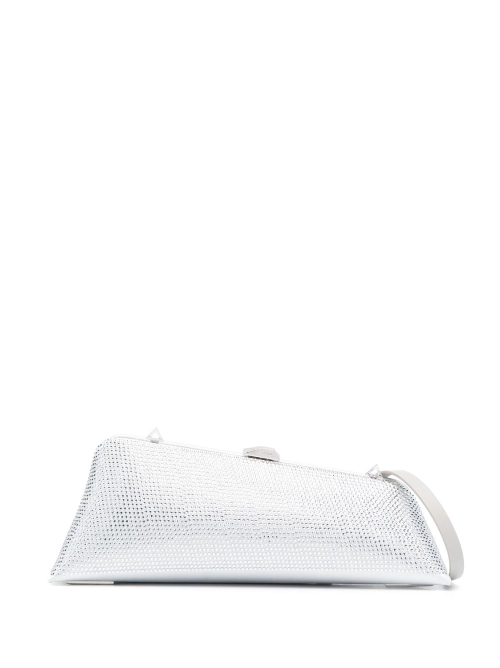 THE ATTICO Satin Crystal-Embellished Long Night Mini Clutch Handbag