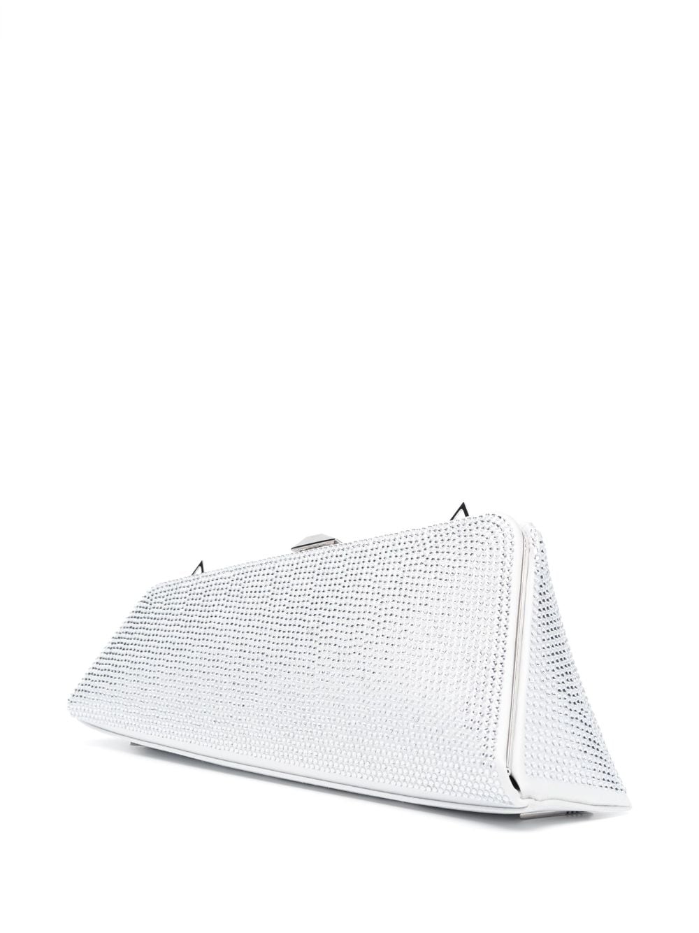 THE ATTICO Satin Crystal-Embellished Long Night Mini Clutch Handbag