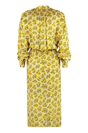 ISABEL MARANT Printed Dress with Buttoned Cuffs and Elasticated Waistband