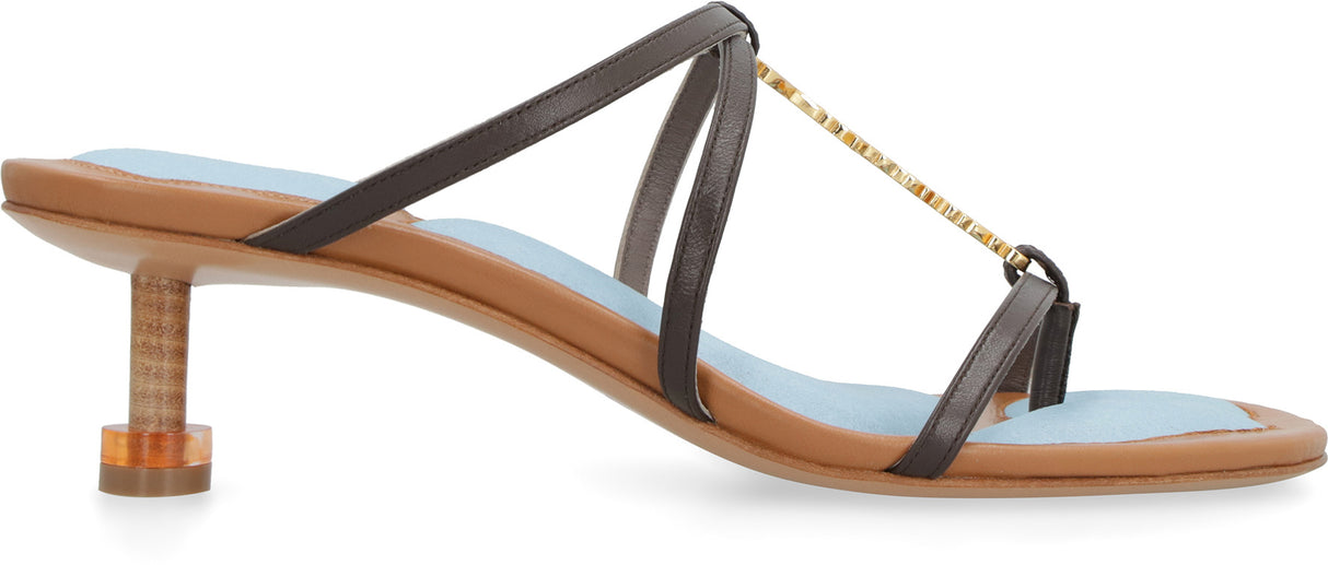 JACQUEMUS Mini Lambskin Low Sandals for Women