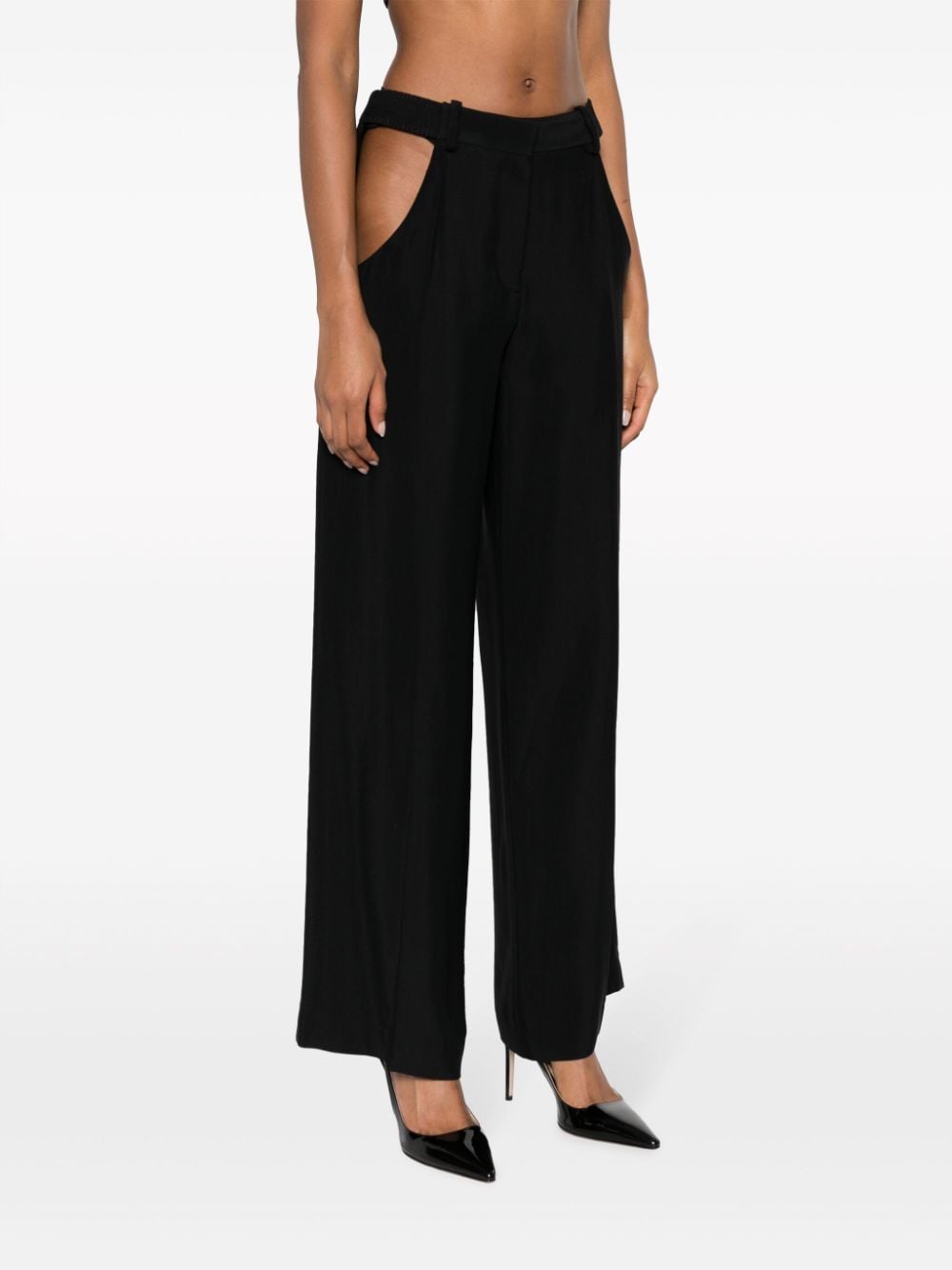 MUGLER Wide-Leg Cut-Out Trousers