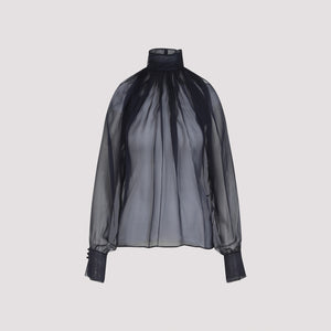 SAINT LAURENT Elegant Silk Blouse for Men - FW24 Collection