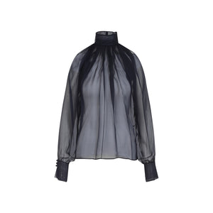 SAINT LAURENT Elegant Silk Blouse for Men - FW24 Collection