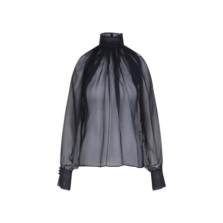 SAINT LAURENT Elegant Silk Blouse for Men - FW24 Collection