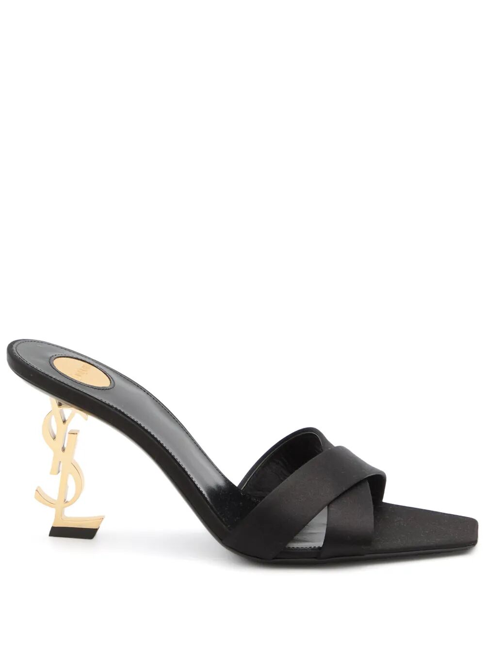 SAINT LAURENT PARIS Men's Satin Flat Sandals with 8.5 cm Heel