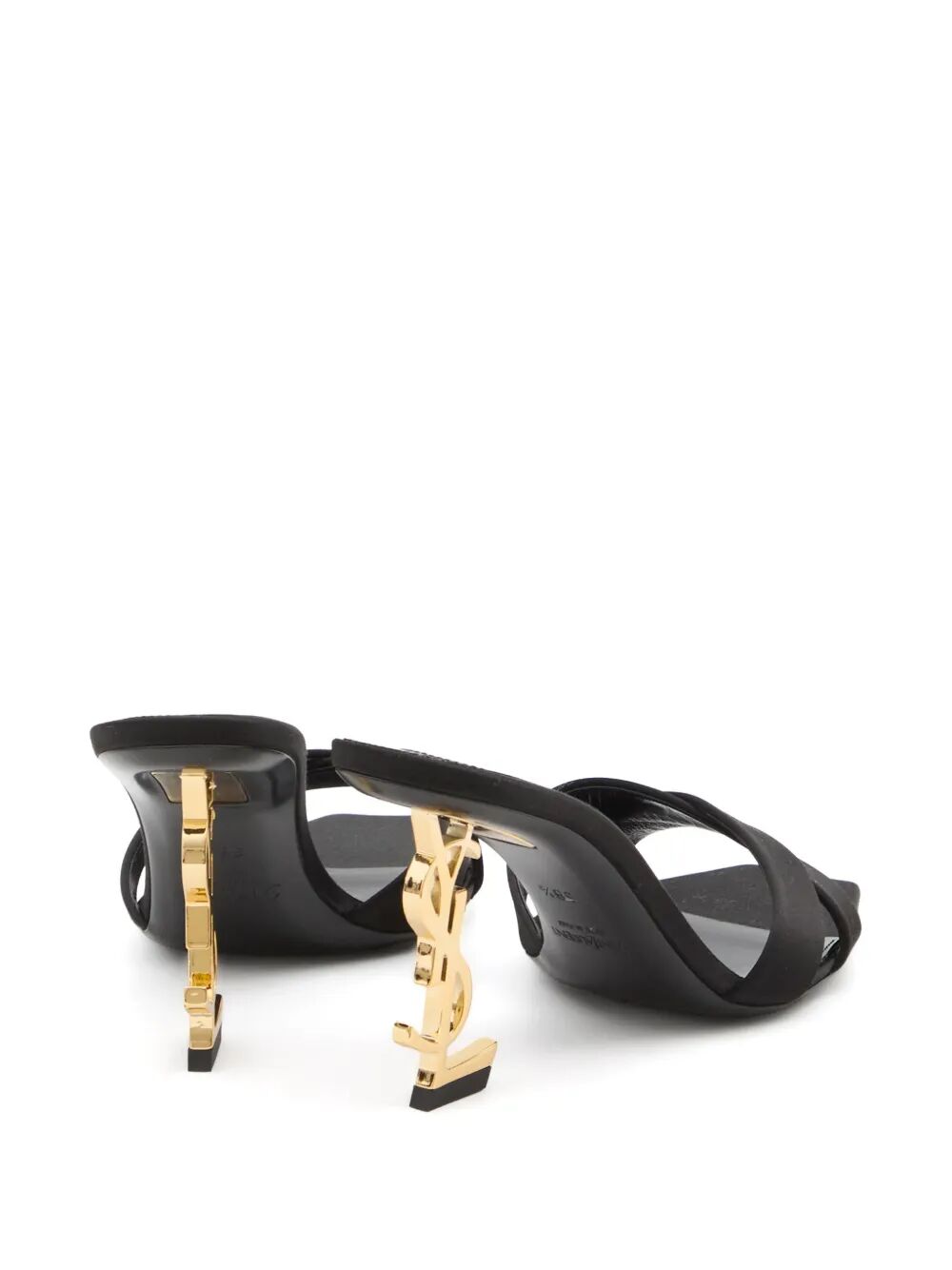 SAINT LAURENT PARIS Men's Satin Flat Sandals with 8.5 cm Heel