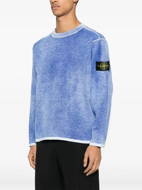 STONE ISLAND Oversized Cotton Crewneck Jumper with Airbrushed Interior for Women