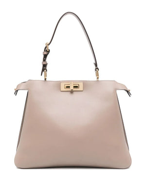 FENDI Soft Mini Leather Shoulder Bag - W 33 x H 25.5 x D 10 cm