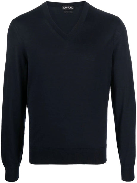 TOM FORD Fine Gauge Merino Long Sleeve V-Neck Sweater for Women