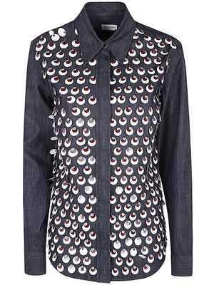 DRIES VAN NOTEN Embossed Denim Shirt for Women - SS24