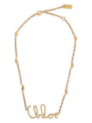 CHLOÉ Elegant Brass Statement Necklace