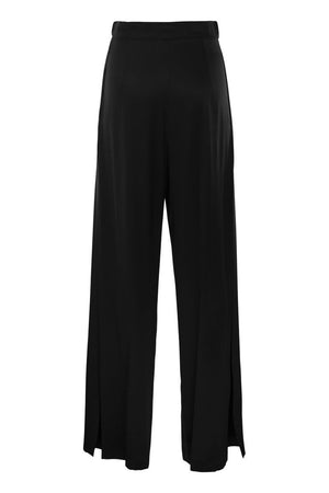 MAX MARA Silk Flare Trousers - High-Waisted Wide Leg