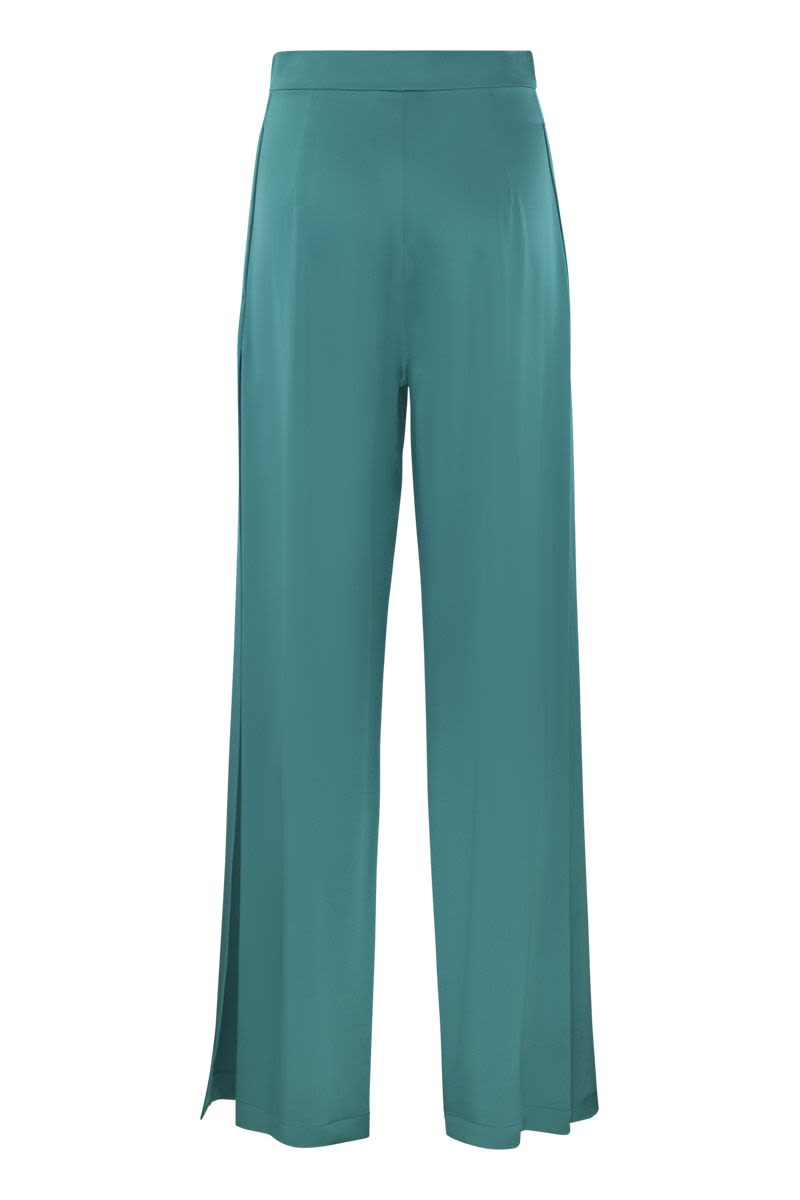 MAX MARA Silk Flare Trousers - High-Waisted Wide Leg