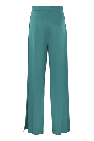 MAX MARA Silk Flare Trousers - High-Waisted Wide Leg