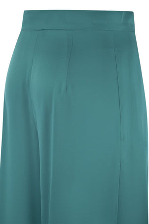 MAX MARA Silk Flare Trousers - High-Waisted Wide Leg