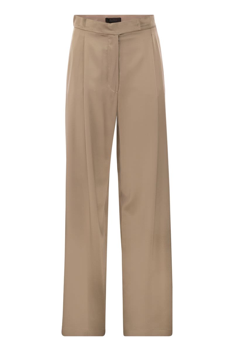 MAX MARA Silk Flare Trousers - High-Waisted Wide Leg