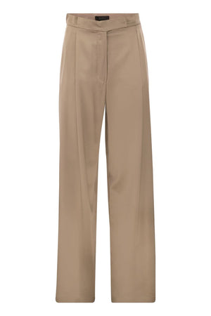 MAX MARA Silk Flare Trousers - High-Waisted Wide Leg