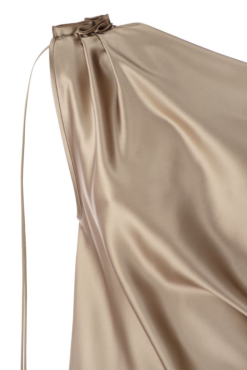 MAX MARA Elegant One-Shoulder Silk Satin Dress