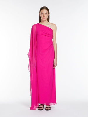 MAX MARA One Shoulder Silk Dress