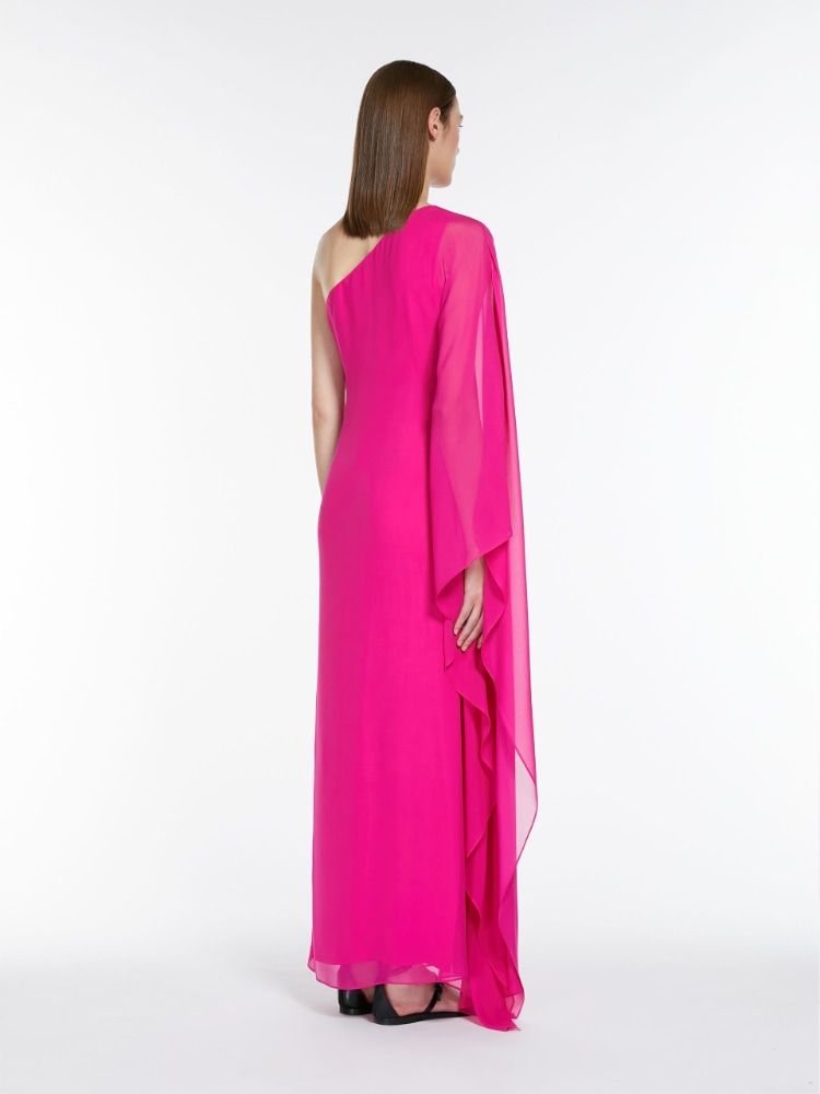 MAX MARA One Shoulder Silk Dress