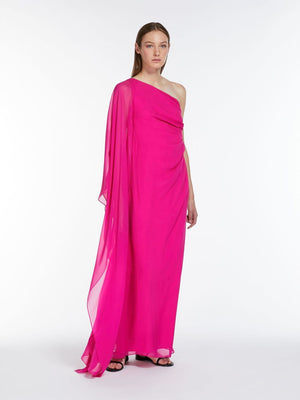 MAX MARA One Shoulder Silk Dress