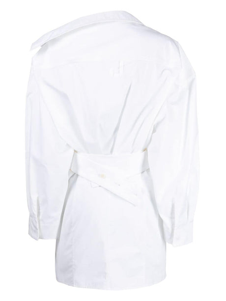 JACQUEMUS Asymmetrical Mini Dress with Classic Collar