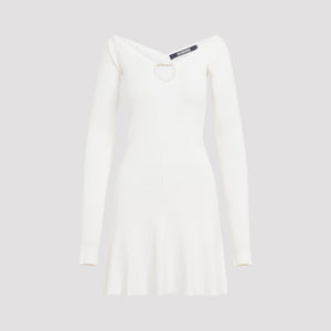 JACQUEMUS Scalloped Long Sleeve Mini Dress for Women