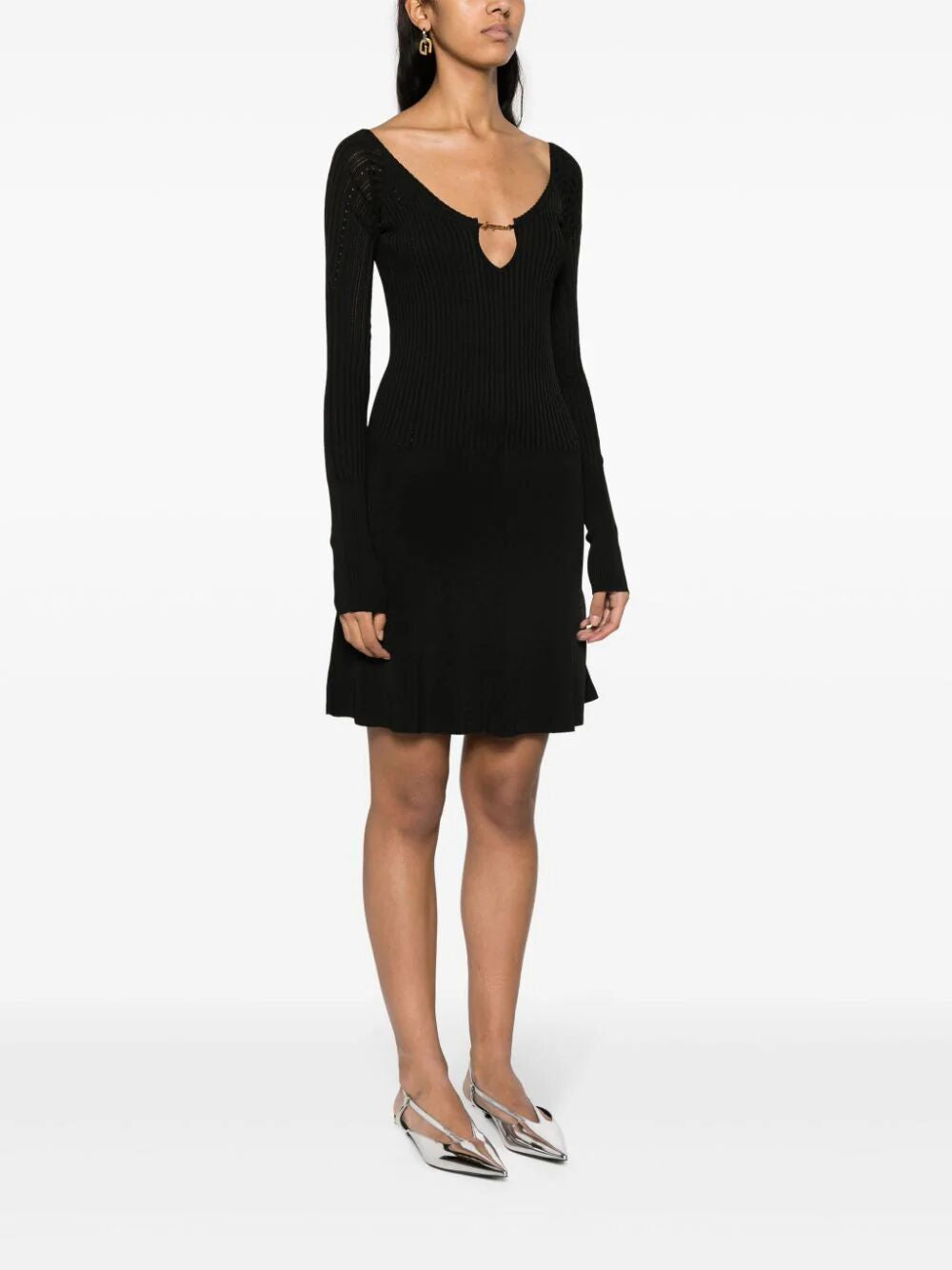 JACQUEMUS Scalloped Long Sleeve Mini Dress for Women