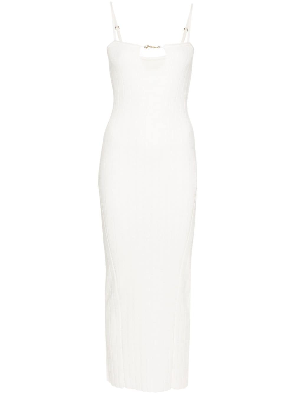 JACQUEMUS Keyhole Neck Adjustable Strap Mini Dress