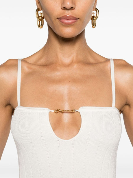 JACQUEMUS Keyhole Neck Adjustable Strap Mini Dress