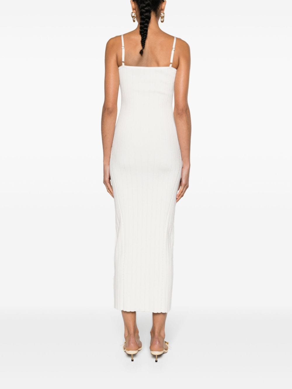 JACQUEMUS Keyhole Neck Adjustable Strap Mini Dress