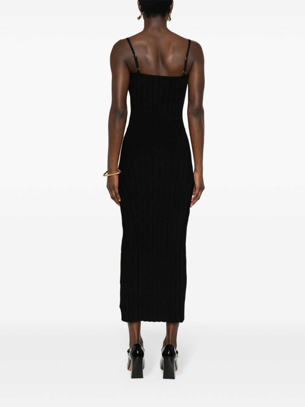 JACQUEMUS Keyhole Neck Adjustable Strap Mini Dress