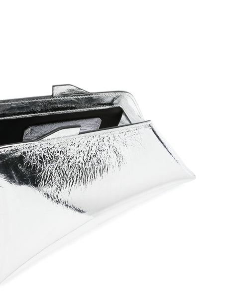 THE ATTICO Crackled Laminated Leather `8:30 PM` Mini Clutch