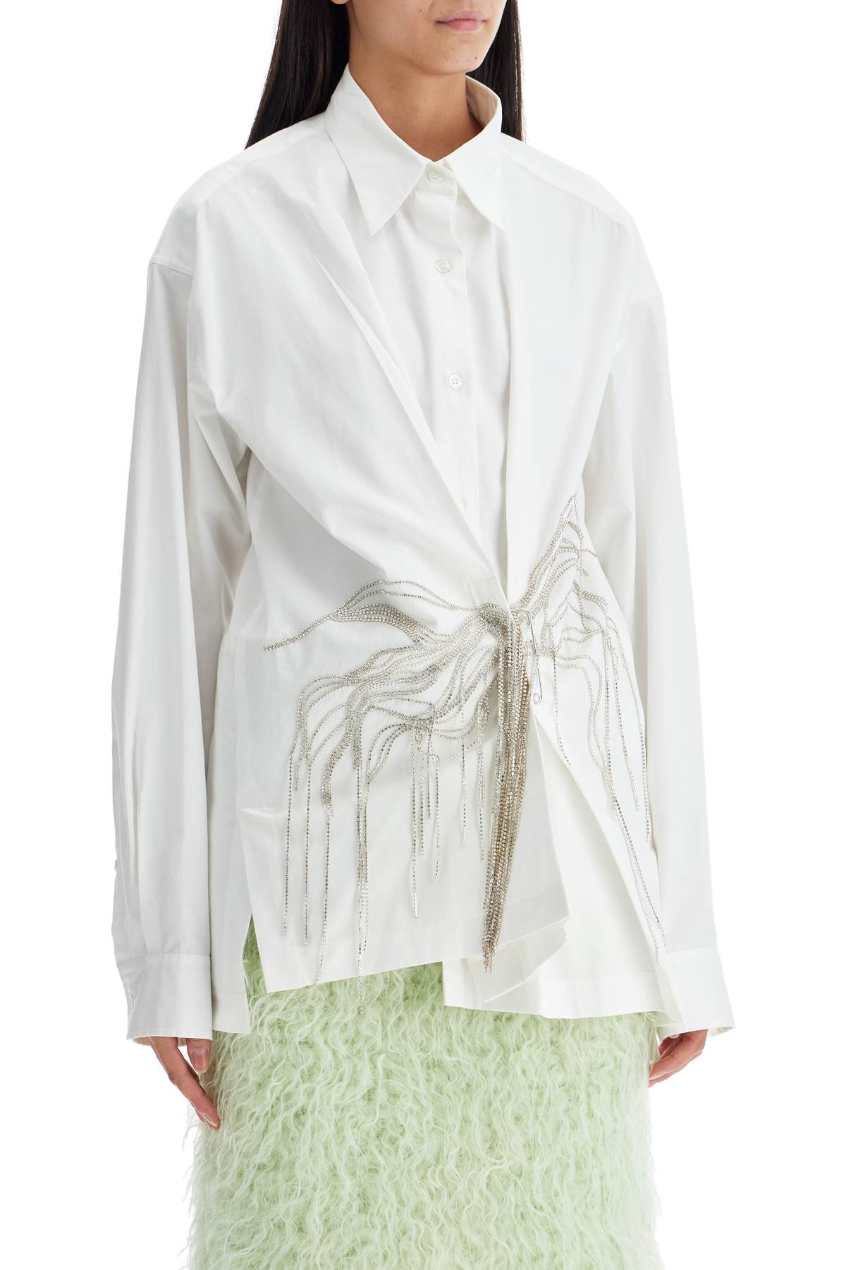 DRIES VAN NOTEN Clicks Embroidered Long Sleeve Shirt - Women's