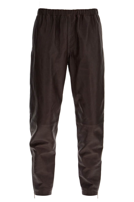 DRIES VAN NOTEN Tapered Leather Pants - Size 48