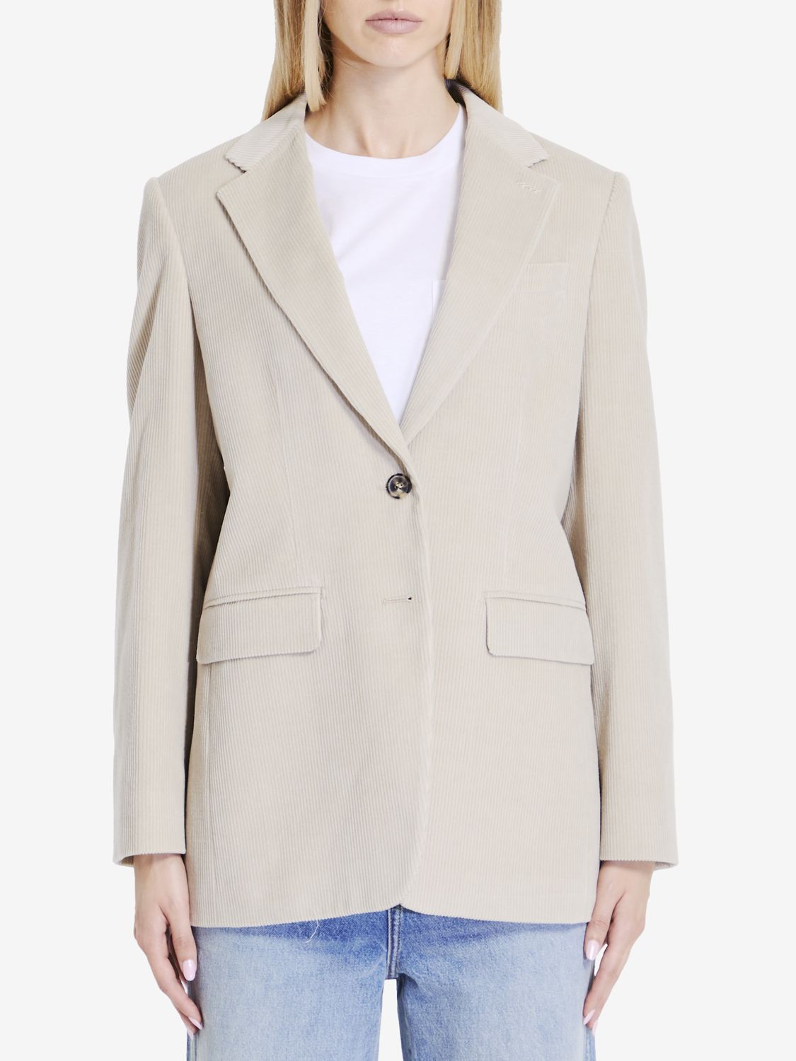 MAX MARA Elegant Sand Corduroy Jacket