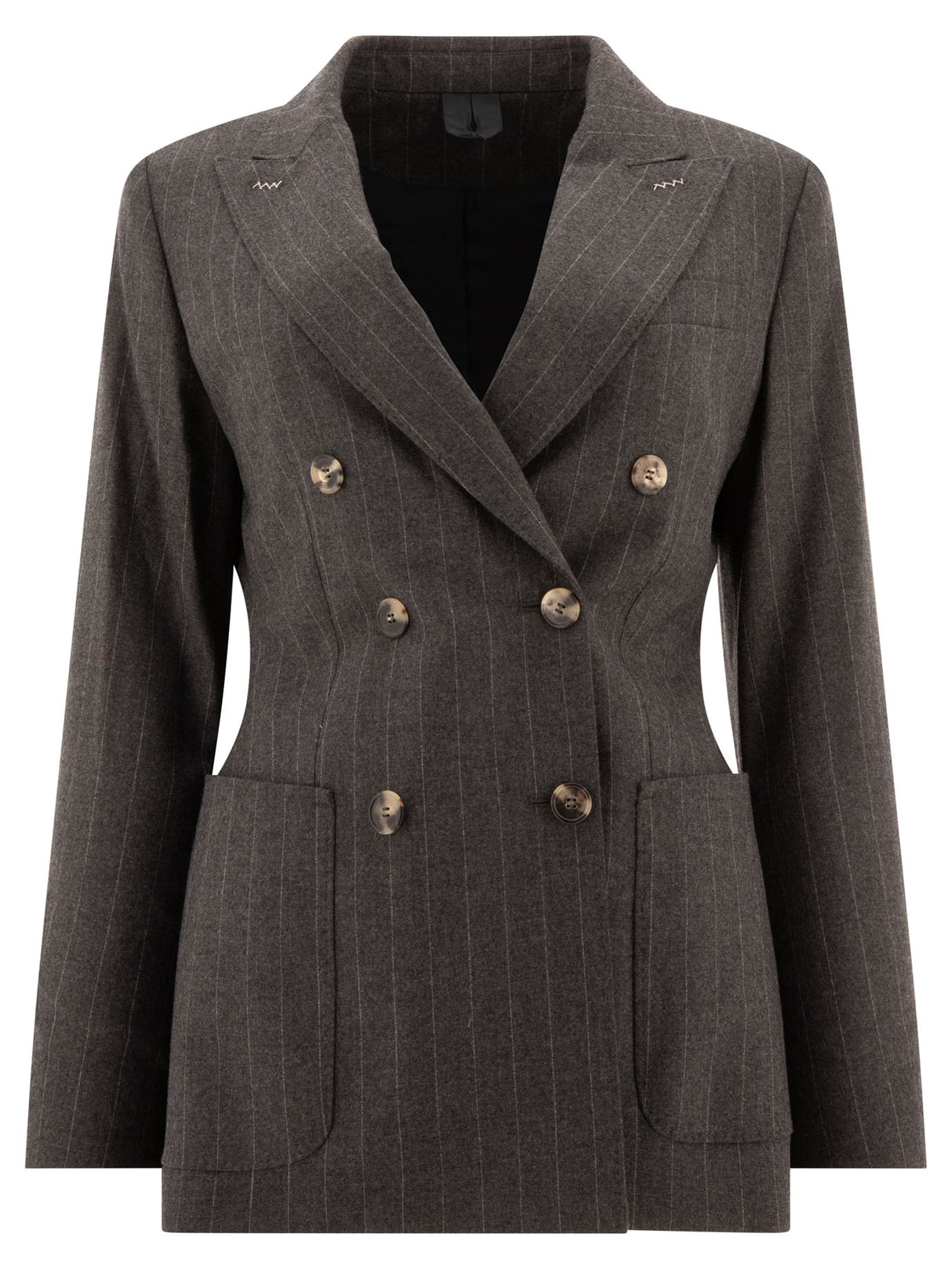 MAX MARA Pinstripe Blazer with Long Sleeves - Regular Fit