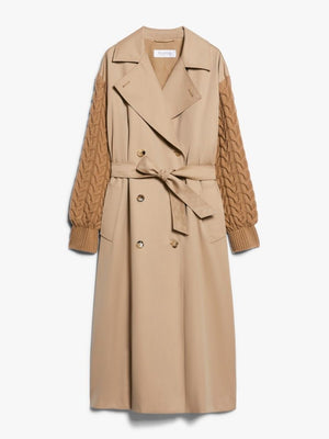 MAX MARA 上品なキャメルウールコットンオーバーコート