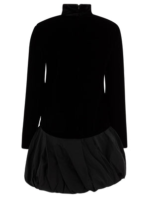 MAX MARA PIANOFORTE Elegant Long Sleeve Velvet Dress