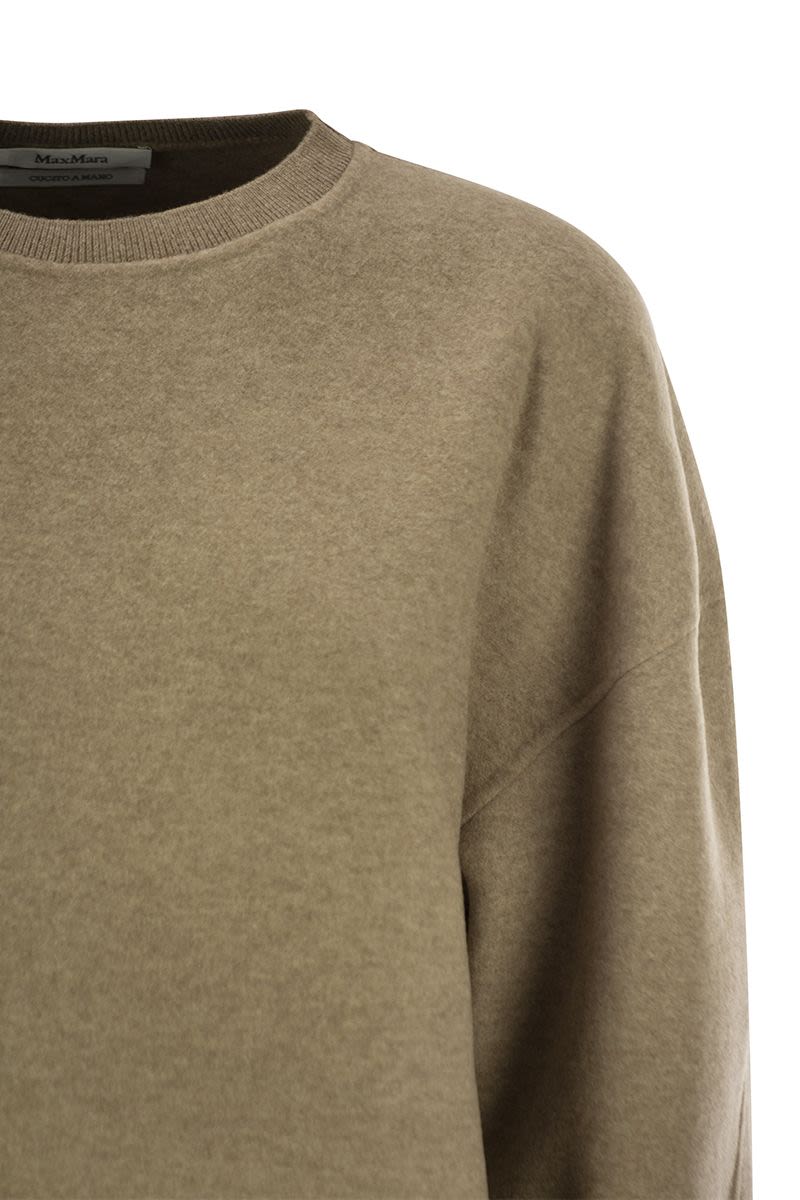 MAX MARA Slightly Oversized Crewneck Wool and Cashmere Sweatshirt