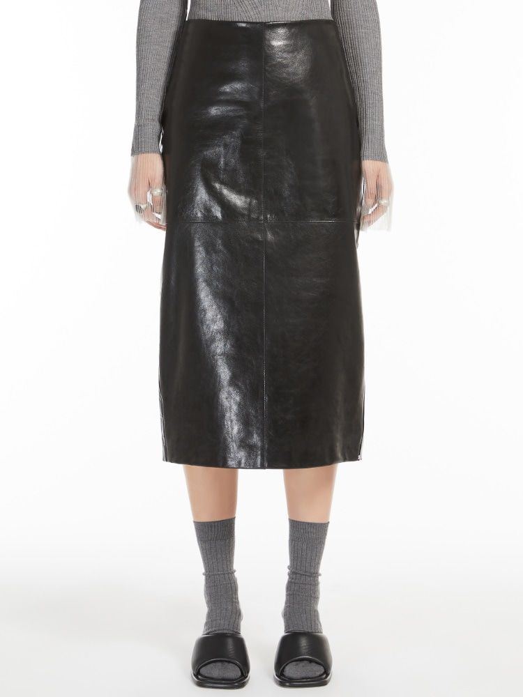 MAX MARA SPORTMAX Lamb Leather Mini Skirt for Women