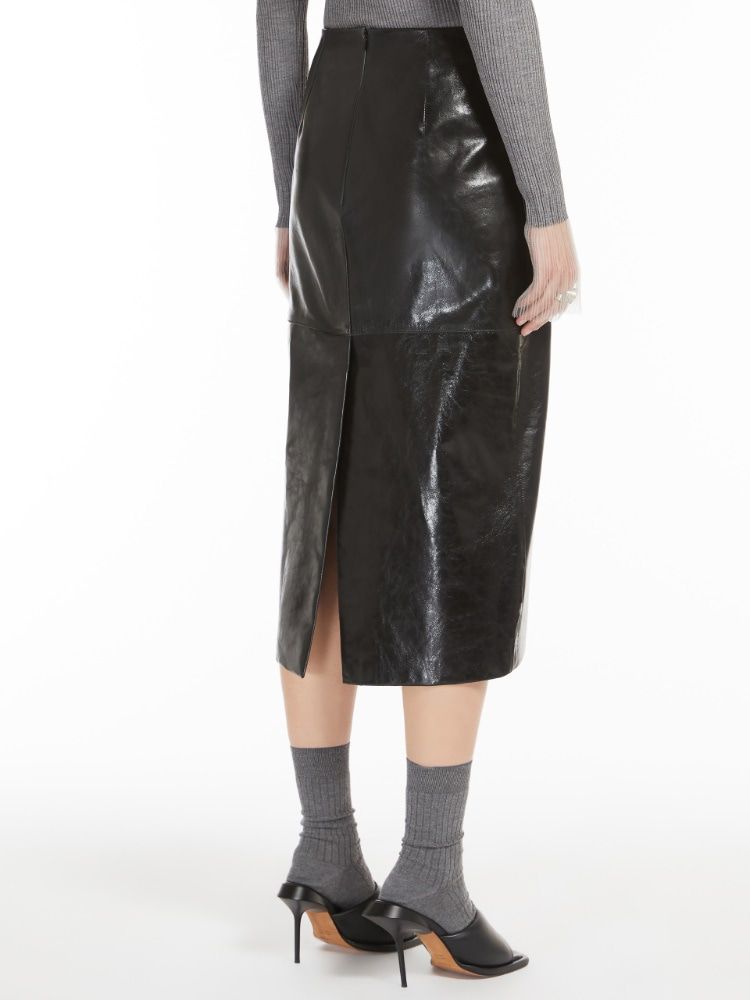 MAX MARA SPORTMAX Lamb Leather Mini Skirt for Women