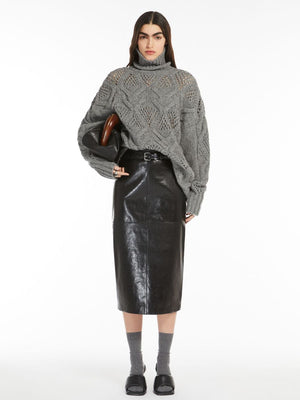 MAX MARA SPORTMAX Lamb Leather Mini Skirt for Women