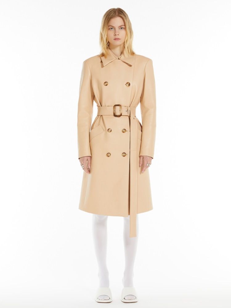 MAX MARA SPORTMAX Luxe Leather Trench Coat for Women