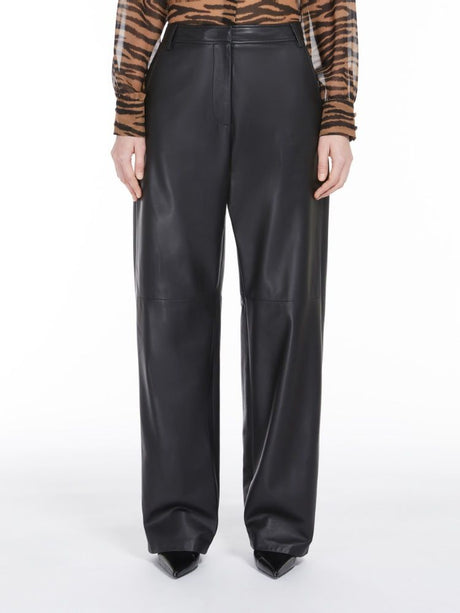 MAX MARA STUDIO Luxe Leather Trousers for Women - FW25 Edition